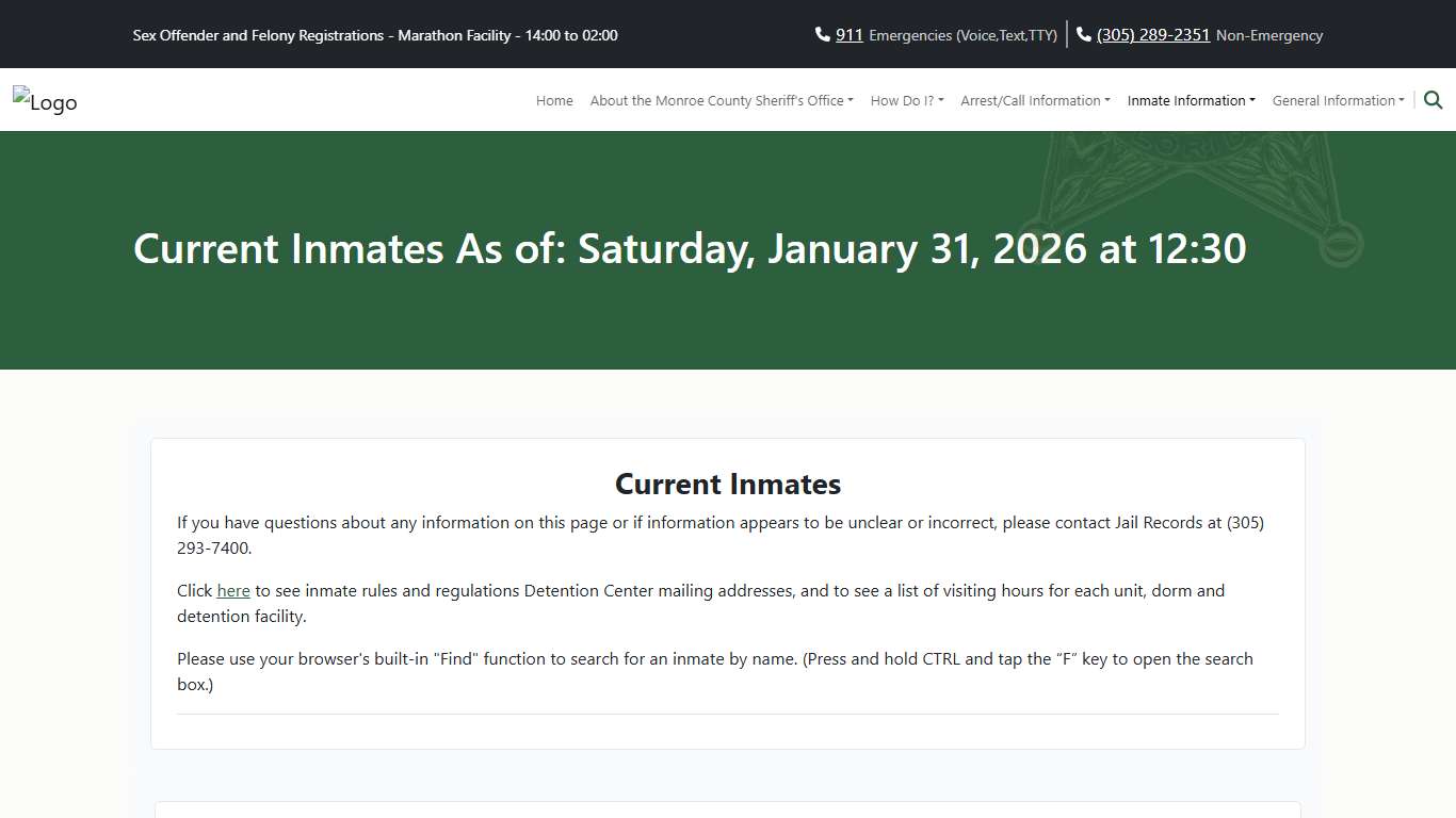 M.C.S.O - Current Inmates